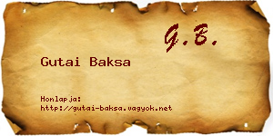 Gutai Baksa névjegykártya